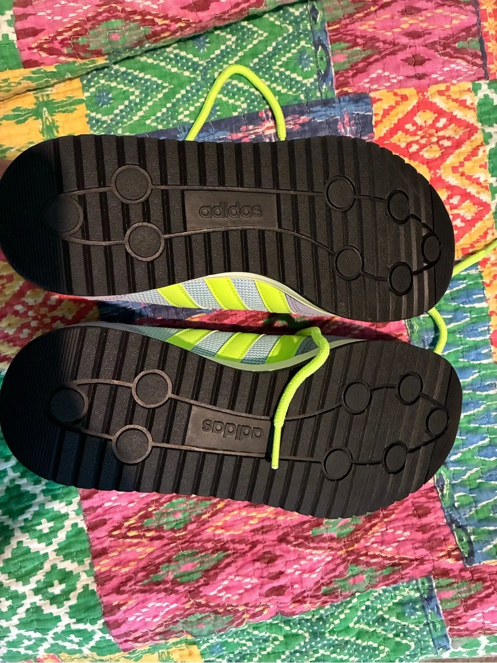 adidas Purple Sneakers with Neon Green Accents